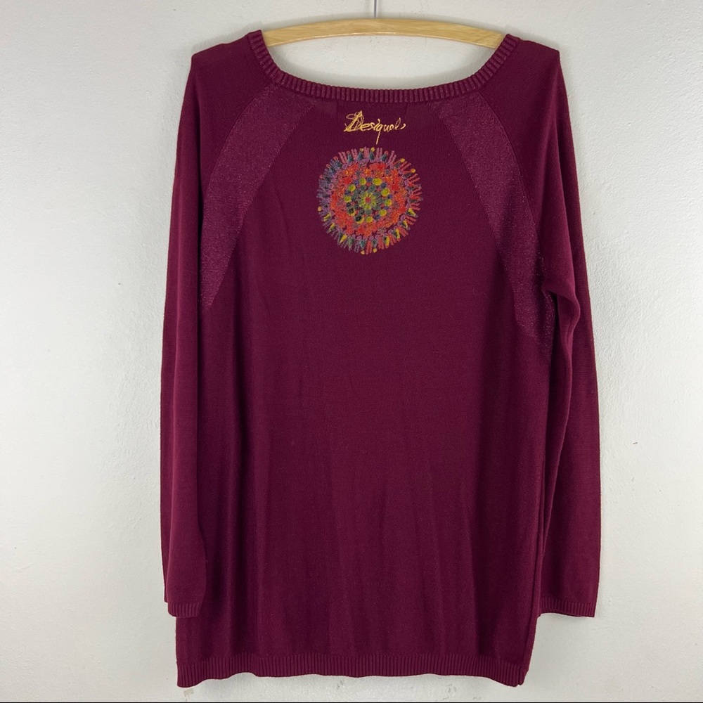 Desigual Eccentric Festive Long Sleeve Sweater Tunic L - Picture 6 of 11